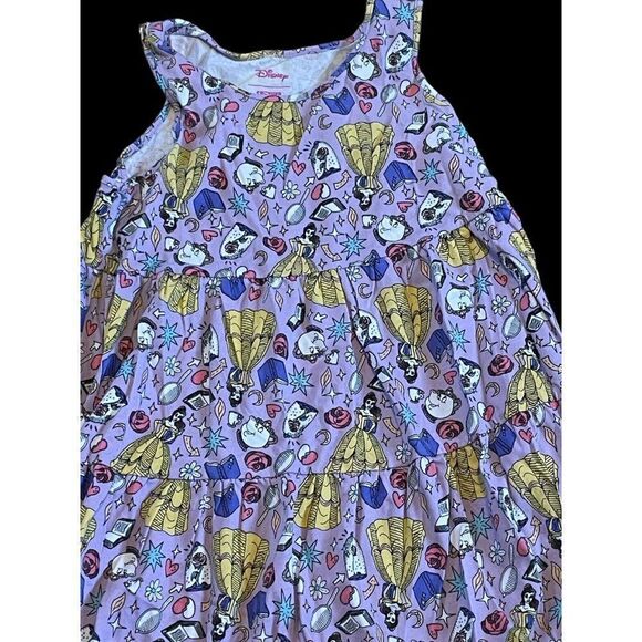 Spotted Zebra Disney Princess Beauty Beast Tank Dress Sz: 12 - Picture 2 of 4